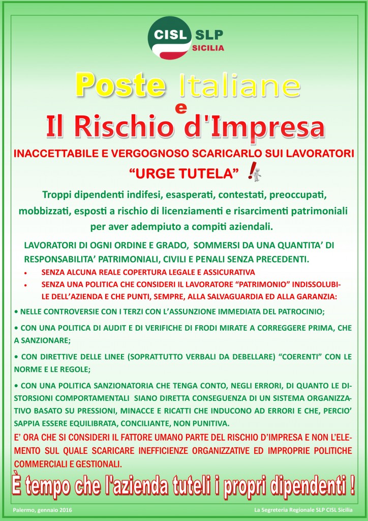 RISCHIO D' IMPRESA