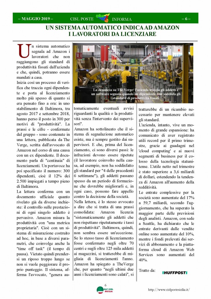 Cisl Poste Sicilia Informa maggio 2019_Pagina_06