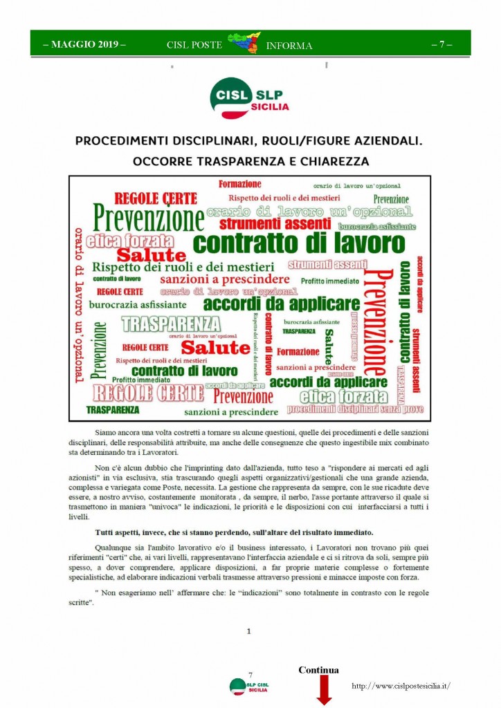 Cisl Poste Sicilia Informa maggio 2019_Pagina_07