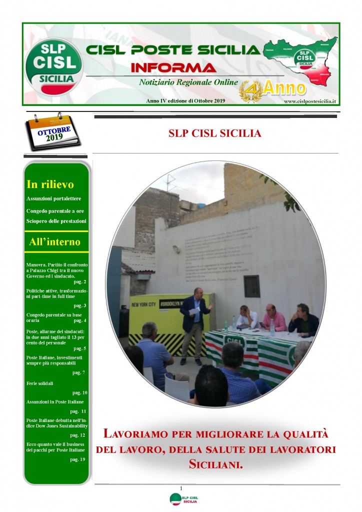 Cisl Poste Sicilia Informa ottobre 2019_Pagina_01