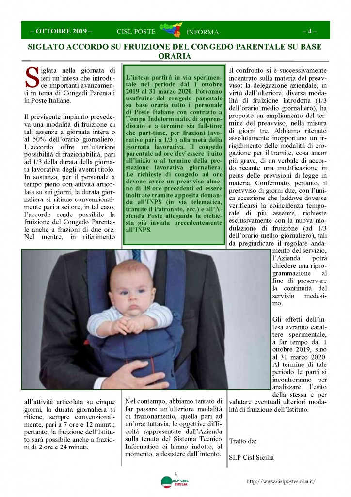 Cisl Poste Sicilia Informa ottobre 2019_Pagina_04