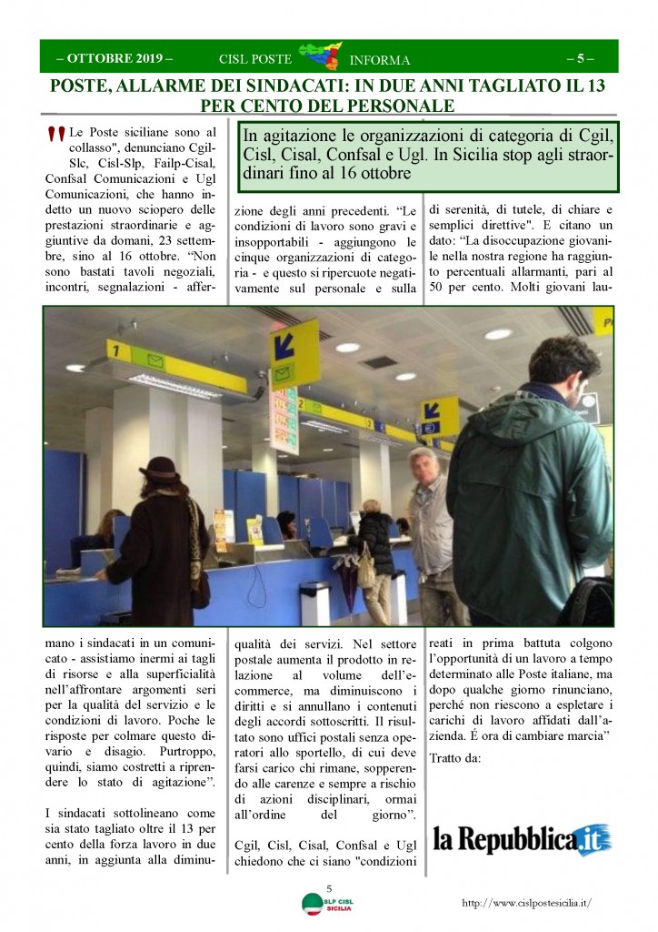 Cisl Poste Sicilia Informa ottobre 2019_Pagina_05
