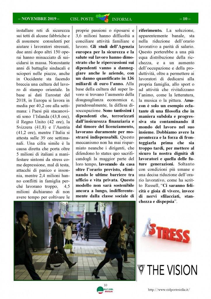 Cisl Poste Sicilia Informa novembre 2019_Pagina_10
