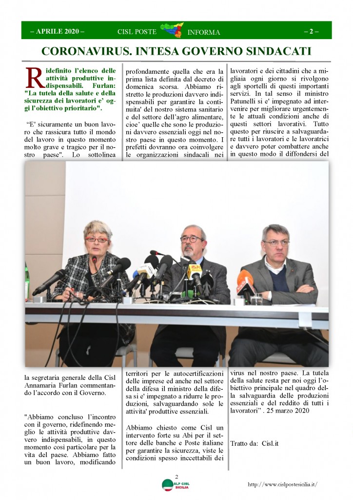 Cisl Poste Sicilia Informa Aprile 2020 _Pagina_02
