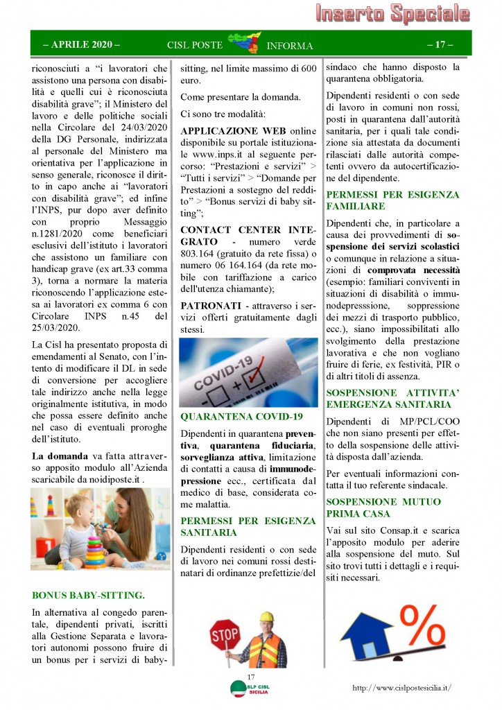 Cisl Poste Sicilia Informa Aprile 2020 _Pagina_17
