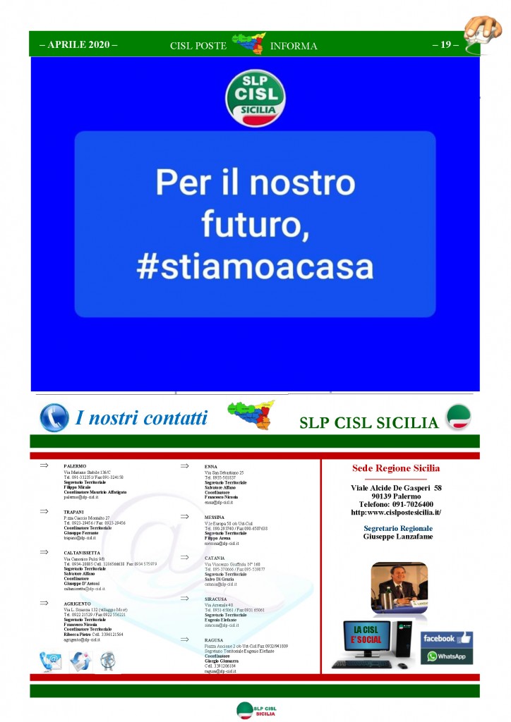 Cisl Poste Sicilia Informa Aprile 2020 _Pagina_19