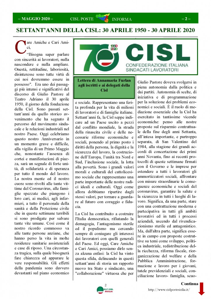 Cisl Poste Sicilia Informa Maggio 2020 _Pagina_02
