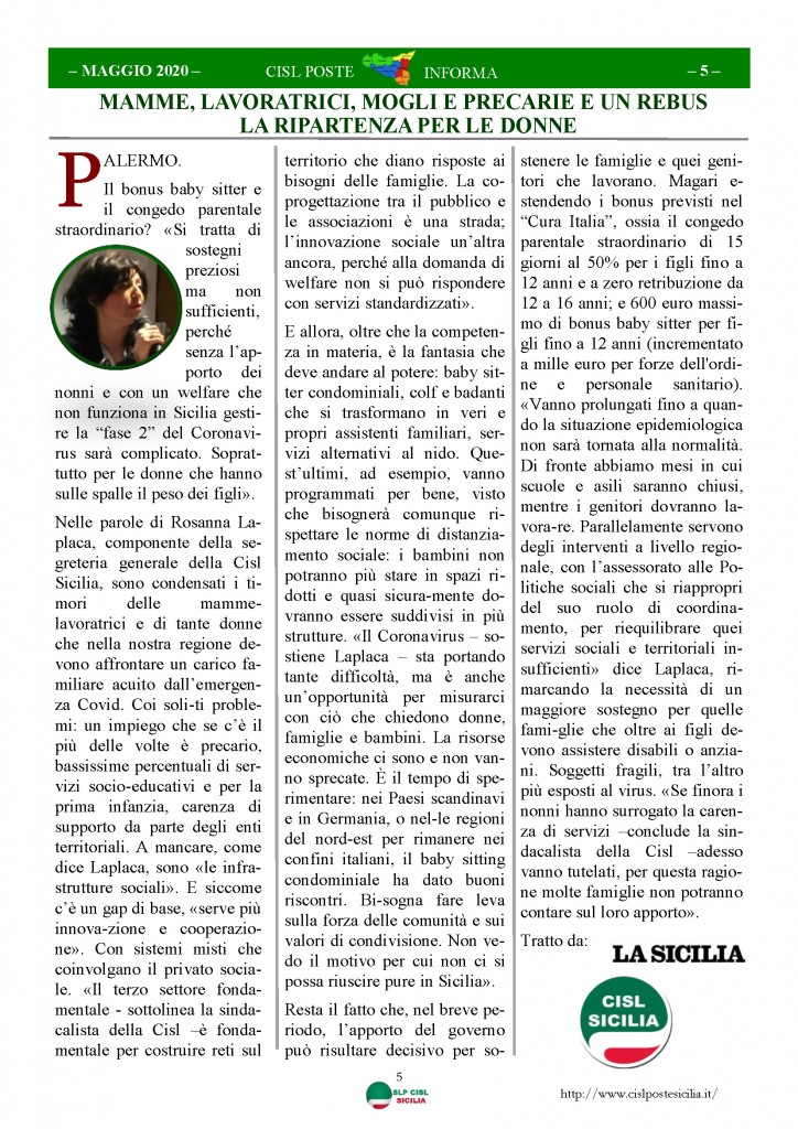 Cisl Poste Sicilia Informa Maggio 2020 _Pagina_05