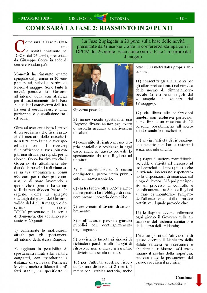 Cisl Poste Sicilia Informa Maggio 2020 _Pagina_12