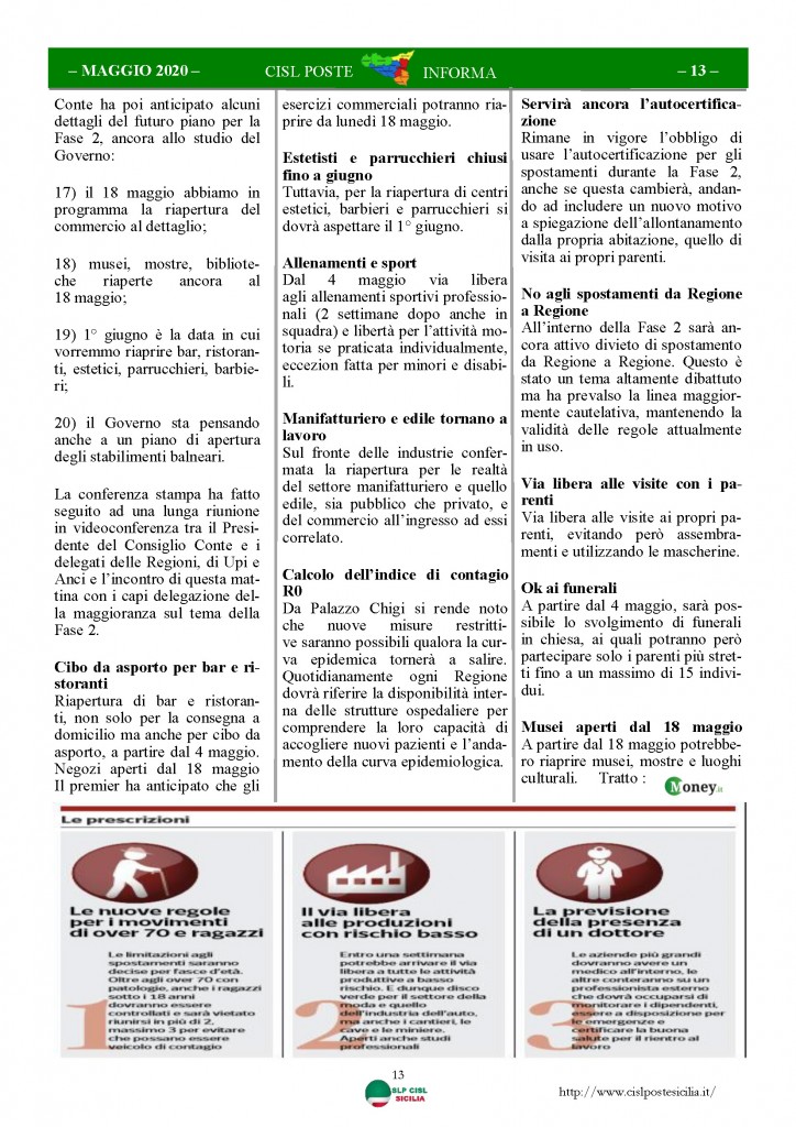 Cisl Poste Sicilia Informa Maggio 2020 _Pagina_13