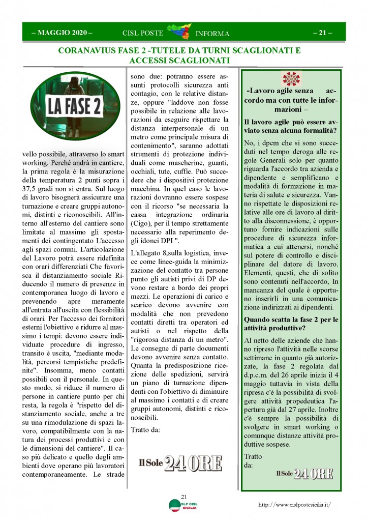 Cisl Poste Sicilia Informa Maggio 2020 _Pagina_21