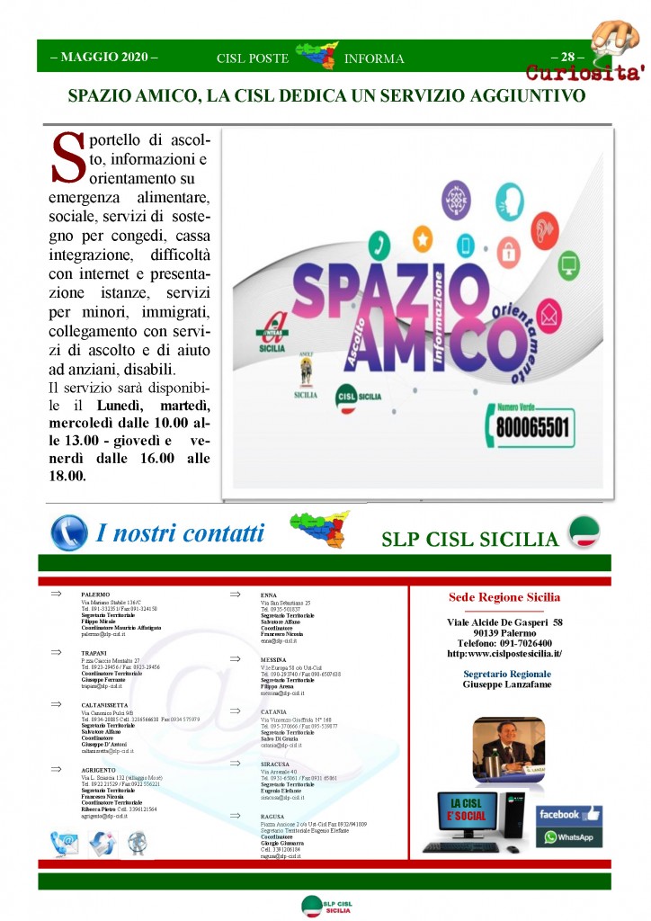 Cisl Poste Sicilia Informa Maggio 2020 _Pagina_28