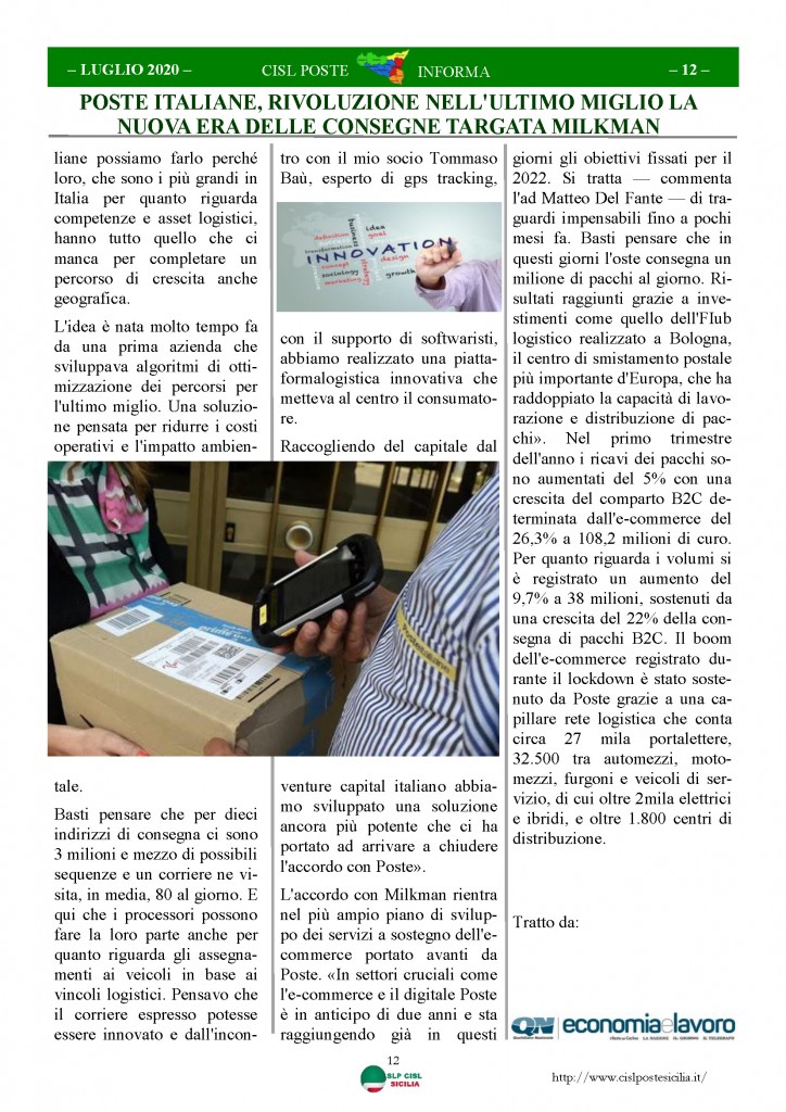 Cisl Poste Sicilia Informa Luglio 2020 _Pagina_12