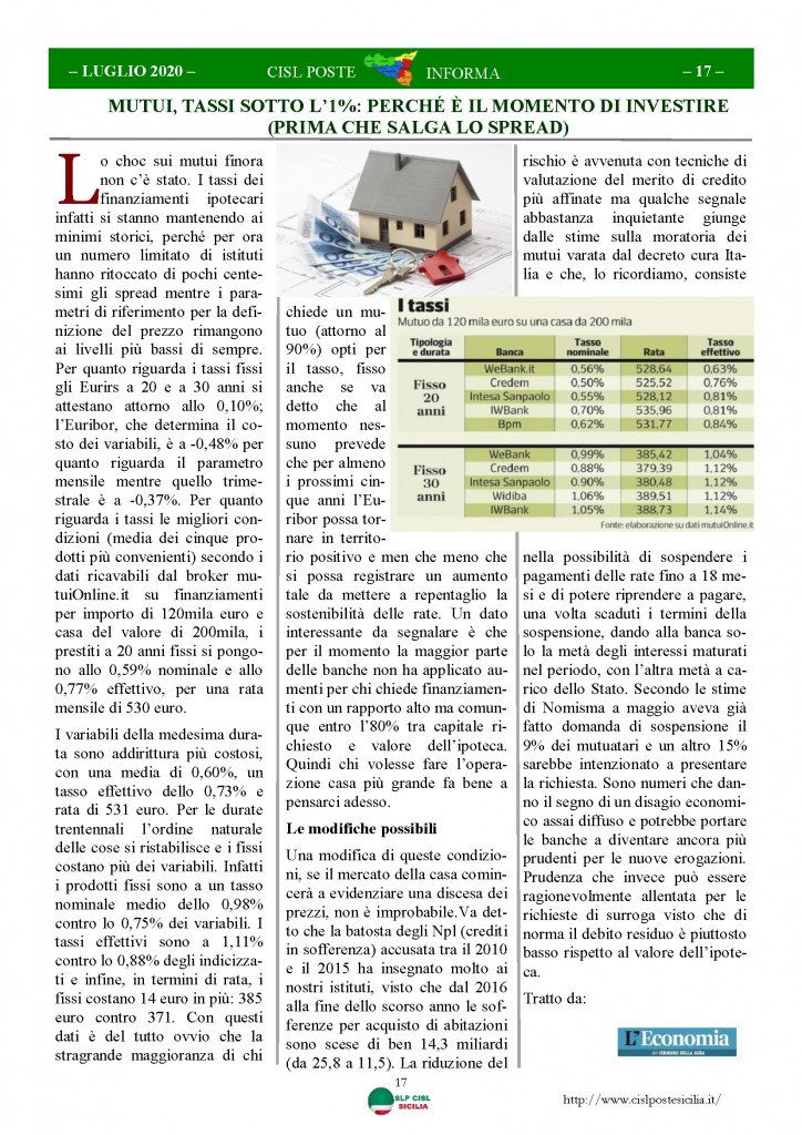 Cisl Poste Sicilia Informa Luglio 2020 _Pagina_17