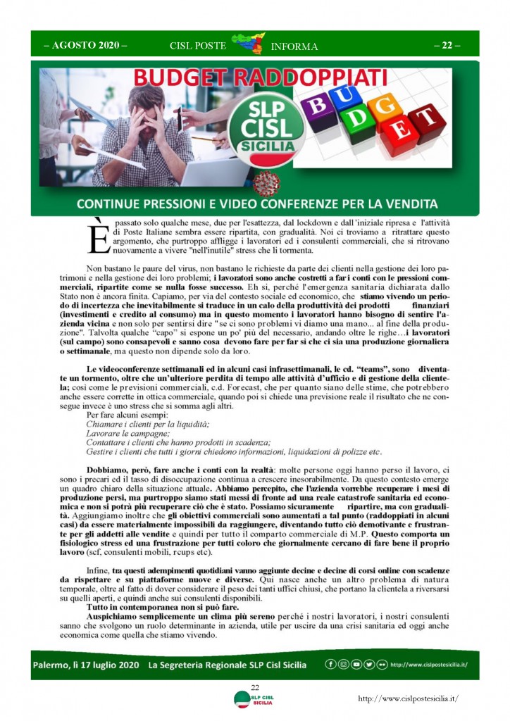 Cisl Poste Sicilia Informa Agosto 2020 _Pagina_22