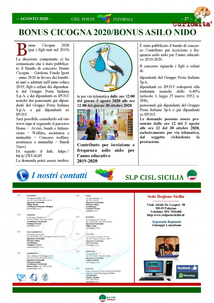Cisl Poste Sicilia Informa Agosto 2020 _Pagina_27
