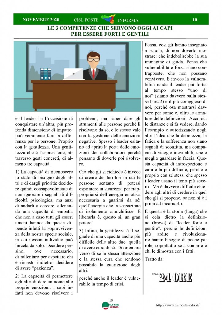 Cisl Poste Sicilia Informa Novembre 2020_Pagina_10