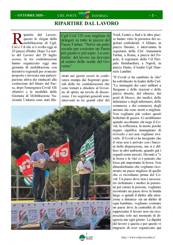 Cisl Poste Sicilia Informa ottobre 2020 _Pagina_02