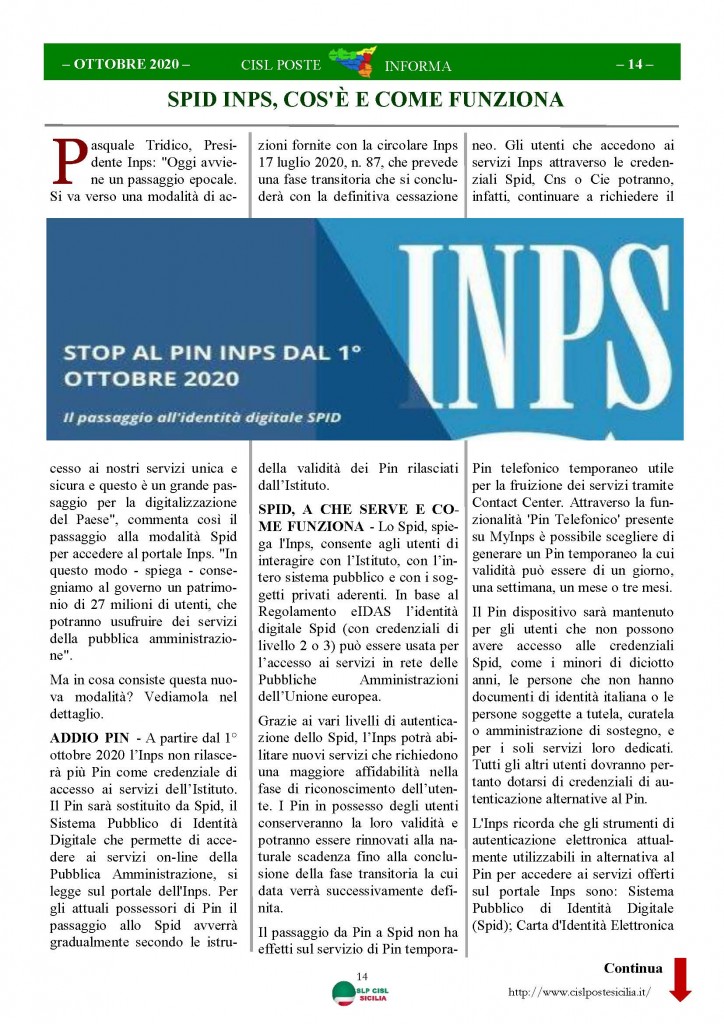 Cisl Poste Sicilia Informa ottobre 2020 _Pagina_14