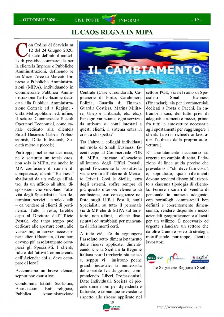 Cisl Poste Sicilia Informa ottobre 2020 _Pagina_19