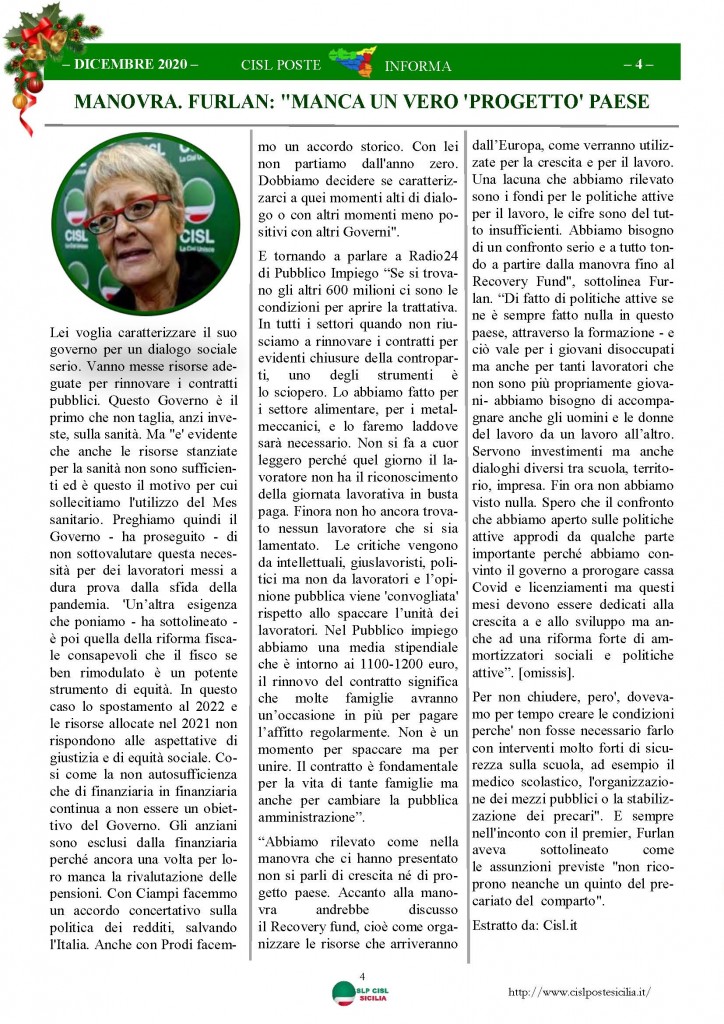Cisl Poste Sicilia Informa Dicembrex 2020_Pagina_04