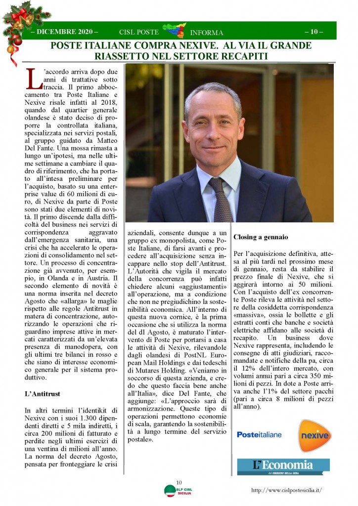 Cisl Poste Sicilia Informa Dicembrex 2020_Pagina_10