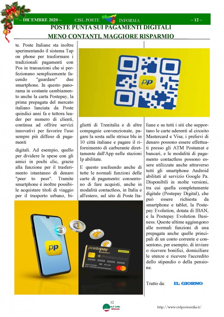 Cisl Poste Sicilia Informa Dicembrex 2020_Pagina_12