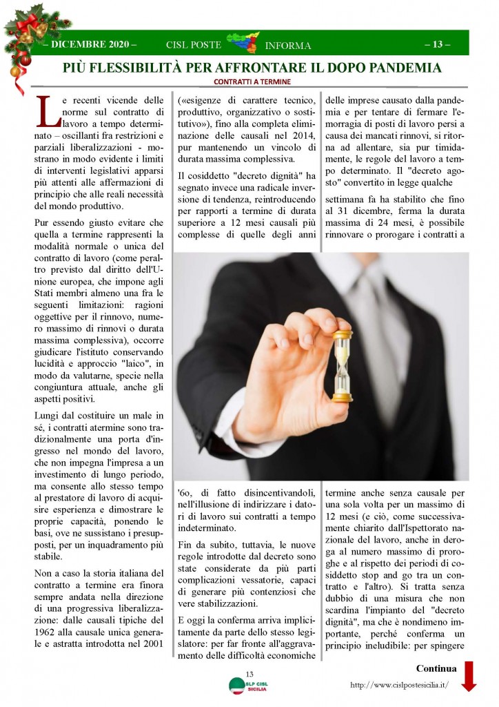Cisl Poste Sicilia Informa Dicembrex 2020_Pagina_13