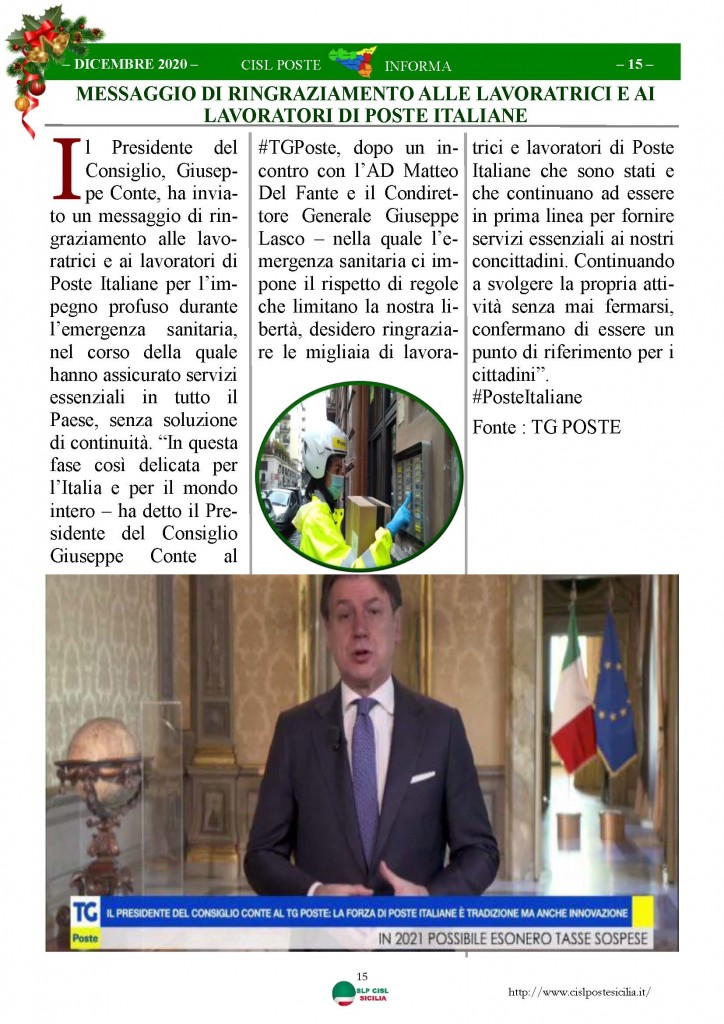 Cisl Poste Sicilia Informa Dicembrex 2020_Pagina_15