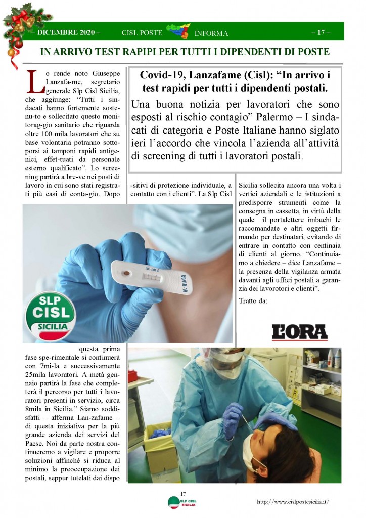Cisl Poste Sicilia Informa Dicembrex 2020_Pagina_17
