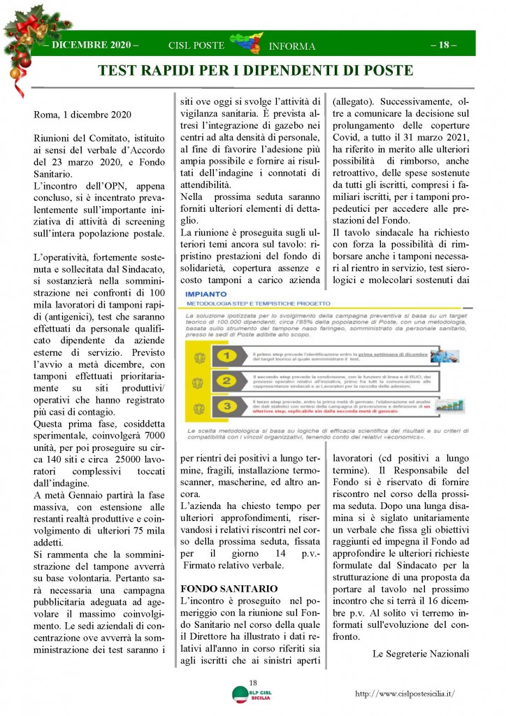Cisl Poste Sicilia Informa Dicembrex 2020_Pagina_18