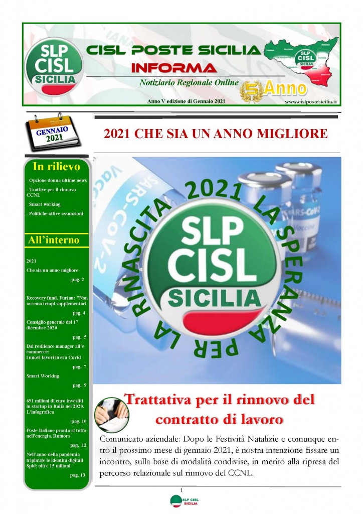 Cisl Poste Sicilia Informa Gennaio 2021_Pagina_01