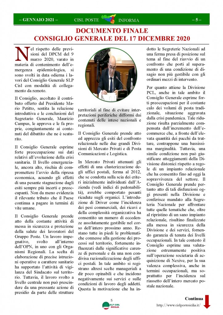 Cisl Poste Sicilia Informa Gennaio 2021_Pagina_05