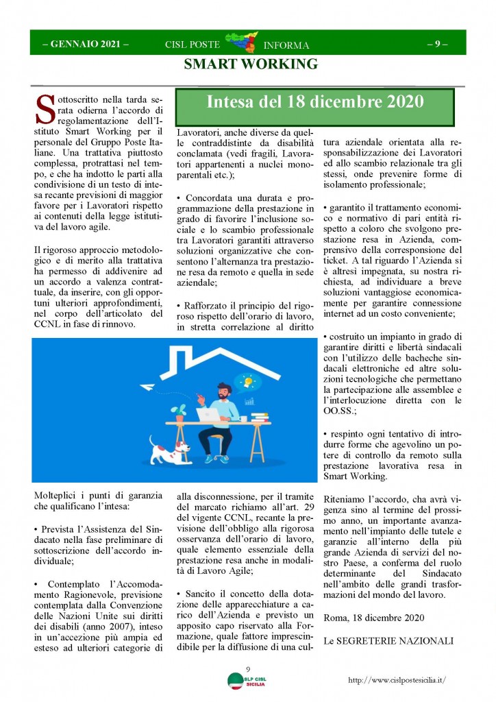 Cisl Poste Sicilia Informa Gennaio 2021_Pagina_09