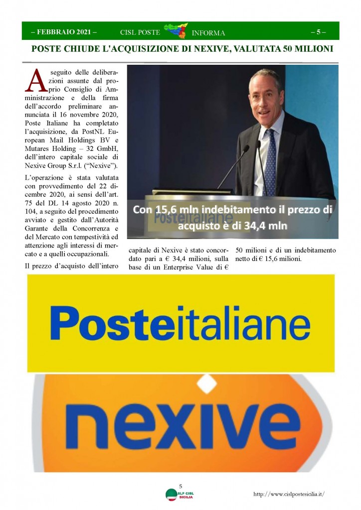 Cisl Poste Sicilia Informa Febbraio 2021_Pagina_05