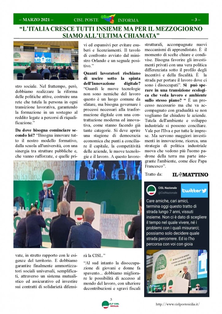 Cisl Poste Sicilia Informa Marzo 2021_Pagina_03
