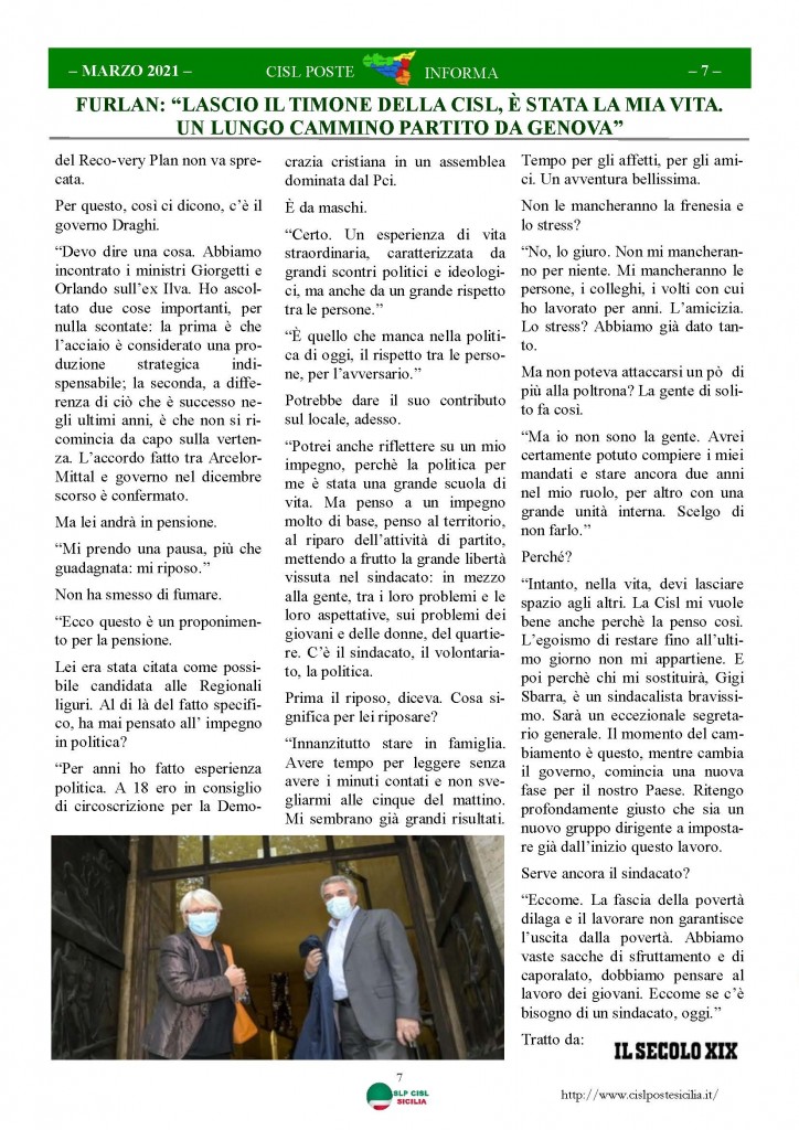 Cisl Poste Sicilia Informa Marzo 2021_Pagina_07