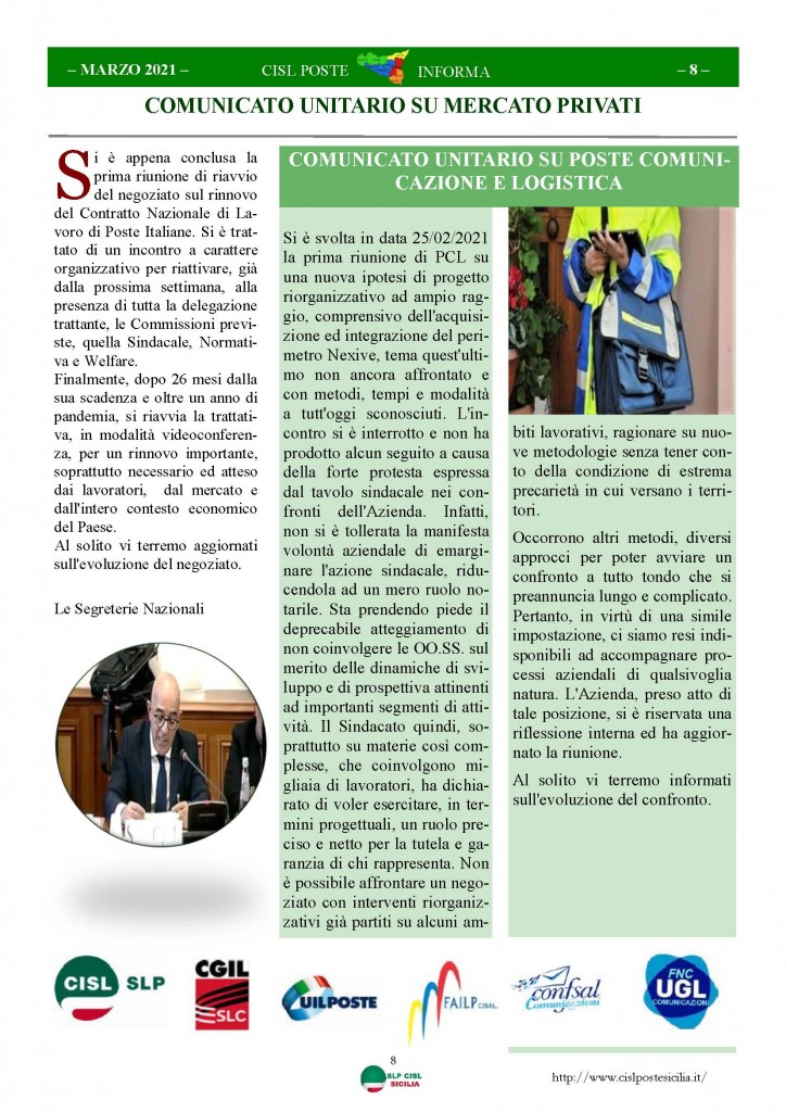 Cisl Poste Sicilia Informa Marzo 2021_Pagina_08