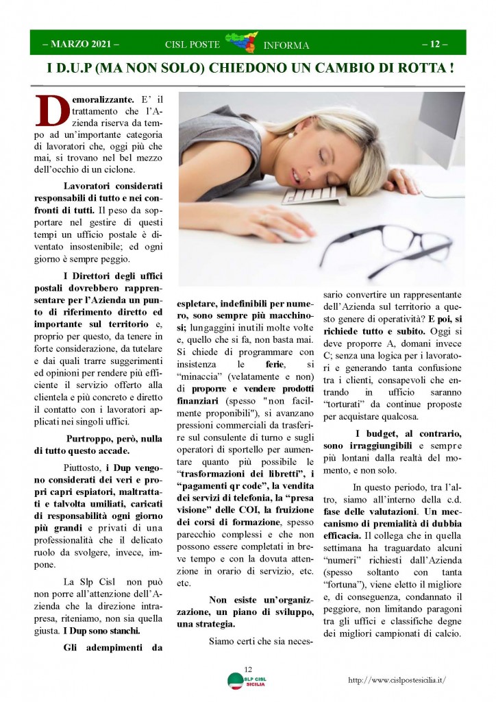 Cisl Poste Sicilia Informa Marzo 2021_Pagina_12