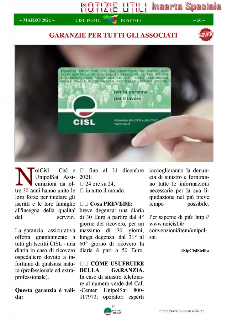 Cisl Poste Sicilia Informa Marzo 2021_Pagina_16