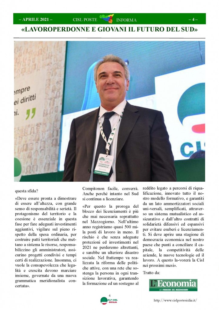 Cisl Poste Sicilia Informa Aprile 2021_Pagina_04