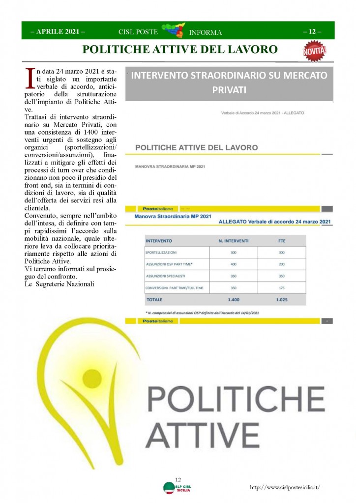 Cisl Poste Sicilia Informa Aprile 2021_Pagina_12