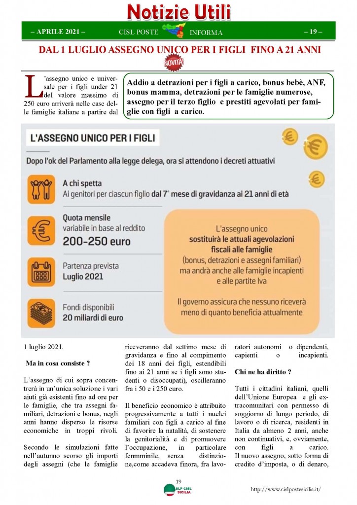 Cisl Poste Sicilia Informa Aprile 2021_Pagina_19