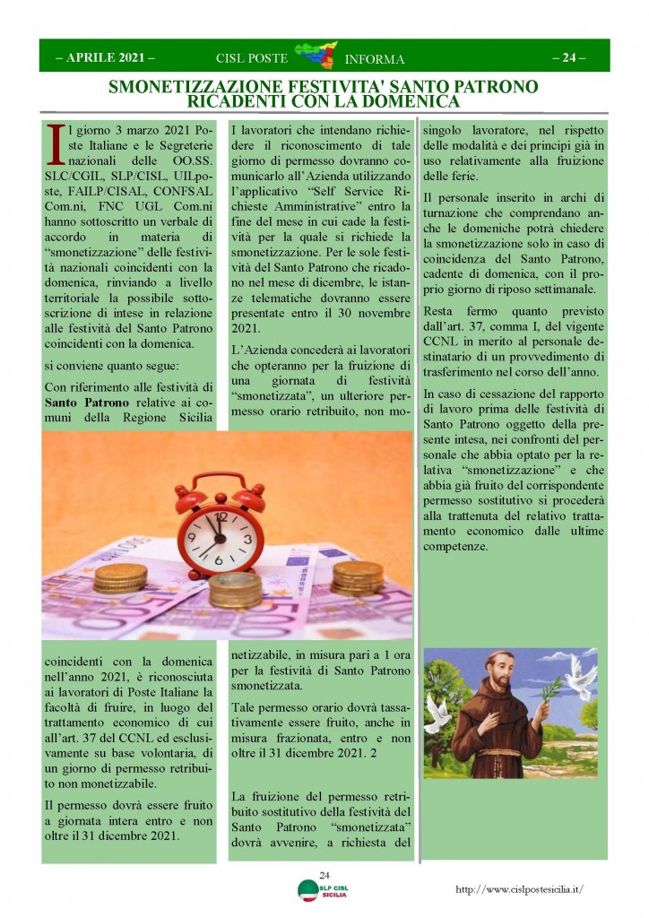 Cisl Poste Sicilia Informa Aprile 2021_Pagina_24
